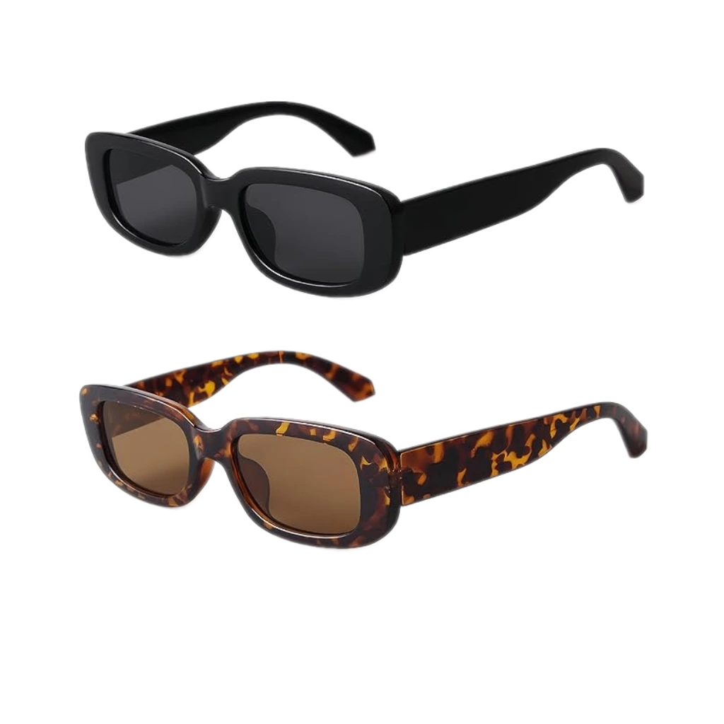 BUTABY Rectangle Sunglasses for Women Retro Driving Glasses 90’s Vintage Fashion Narrow Square Frame UV400 Protection
