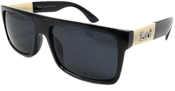Locs 91156 Black Sunglasses | Authentic Gangster Squared Flat Top Ivory Arms Shades
